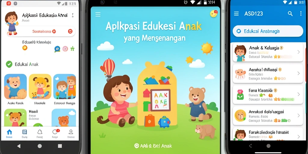 Tampilan antarmuka edukatif yang menarik dari ASD123.