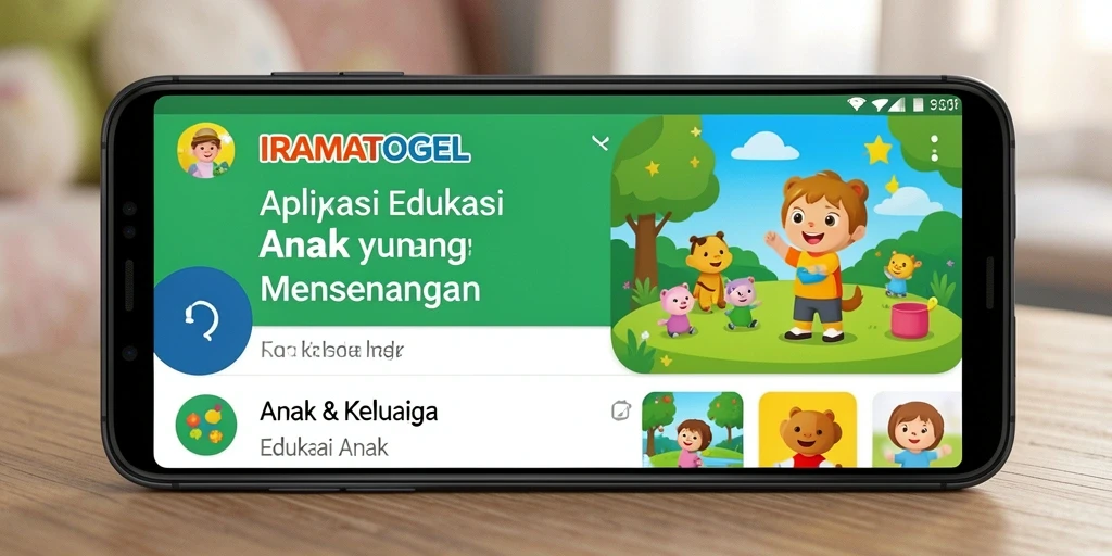 Tampilan antarmuka aplikasi IRAMATOGEL yang menarik dan interaktif untuk anak.