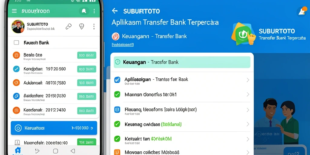Antarmuka aplikasi SUBURTOTO yang sederhana untuk Transfer Bank.
